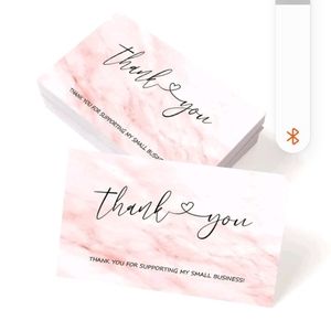 50pcs Thank You For Supporting My business Graphic Greeting Card